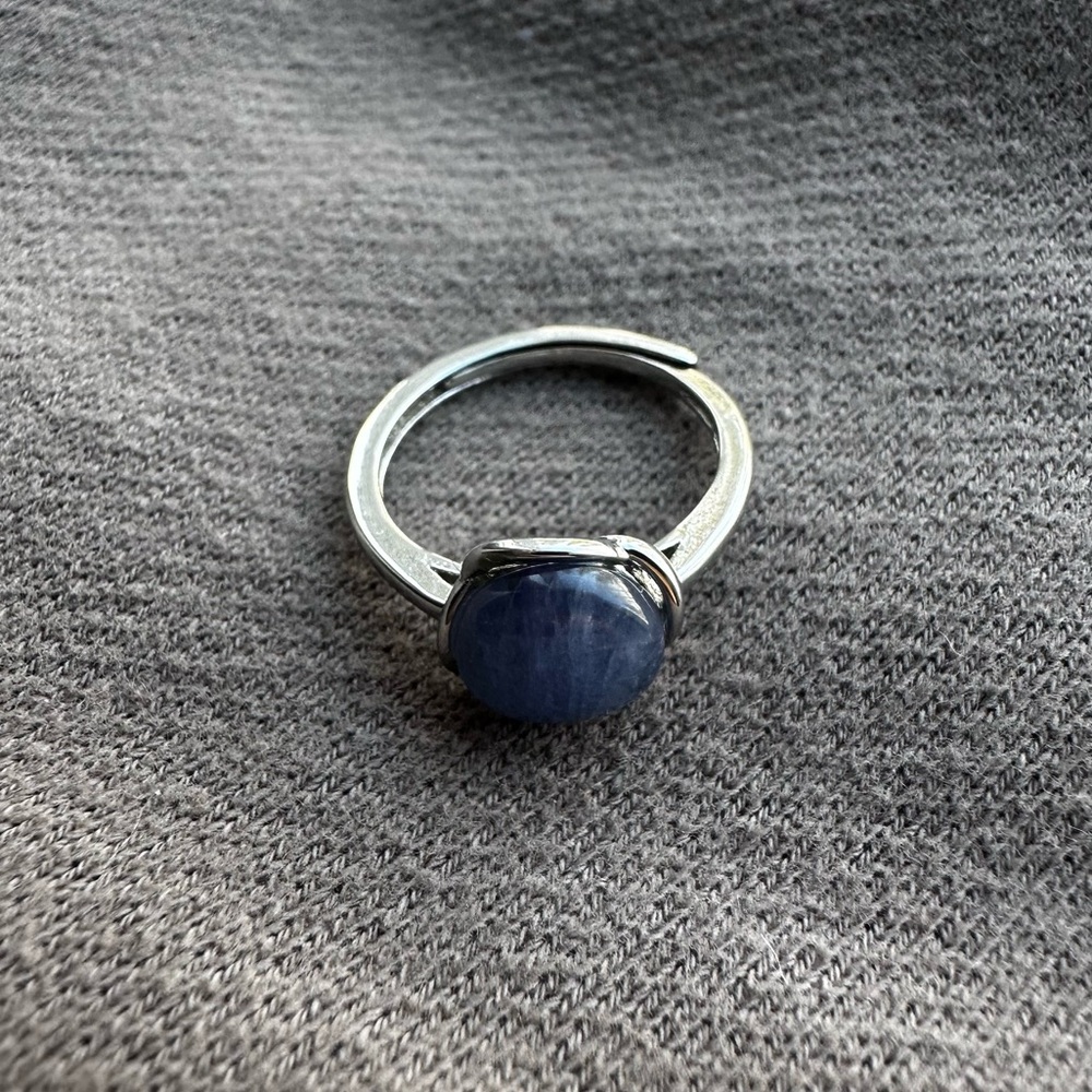 Elegant Silver Ring with Blue Stone